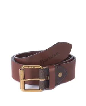 Barbour Men's Contrast Leather Belt - Olive/Brown