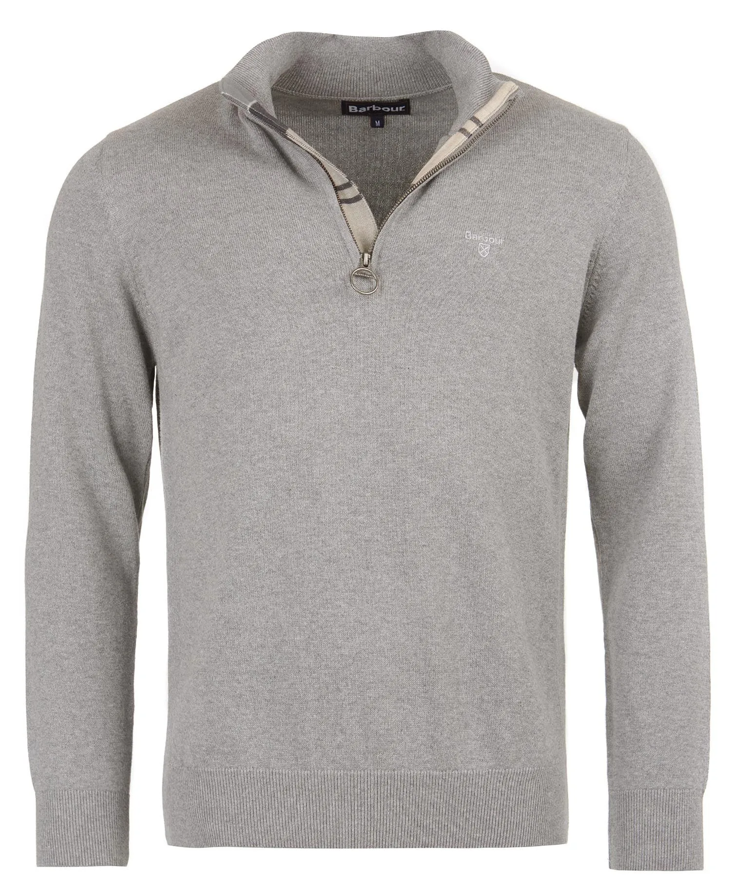 Barbour Men's Cotton Half Zip - Grey Marl