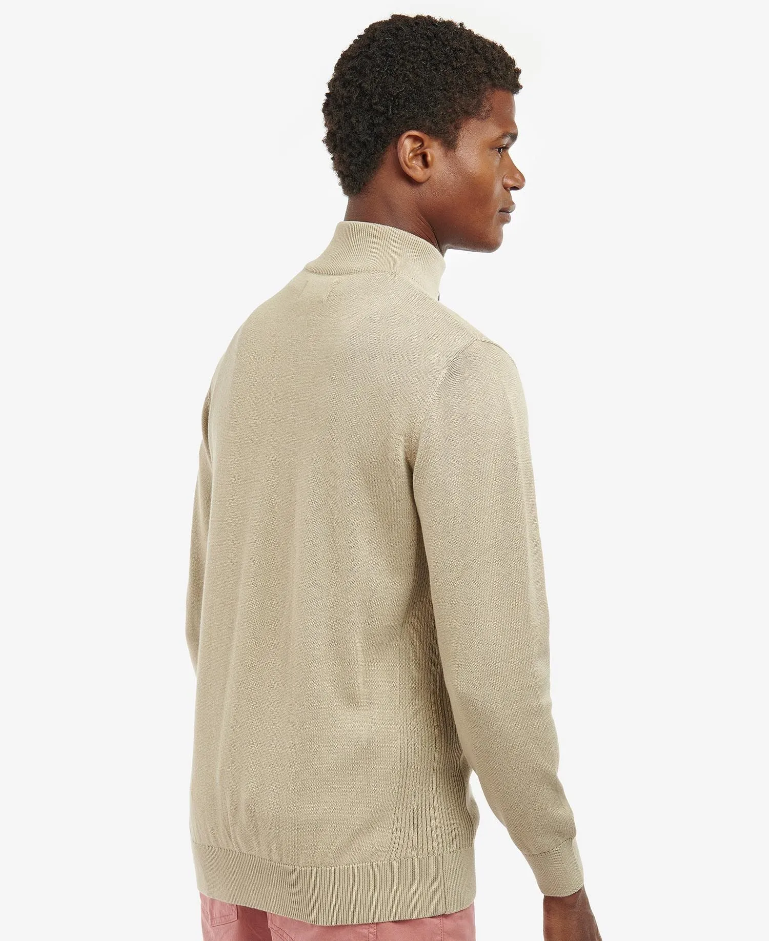 Barbour Men's Cotton Half Zip - Washed Stone