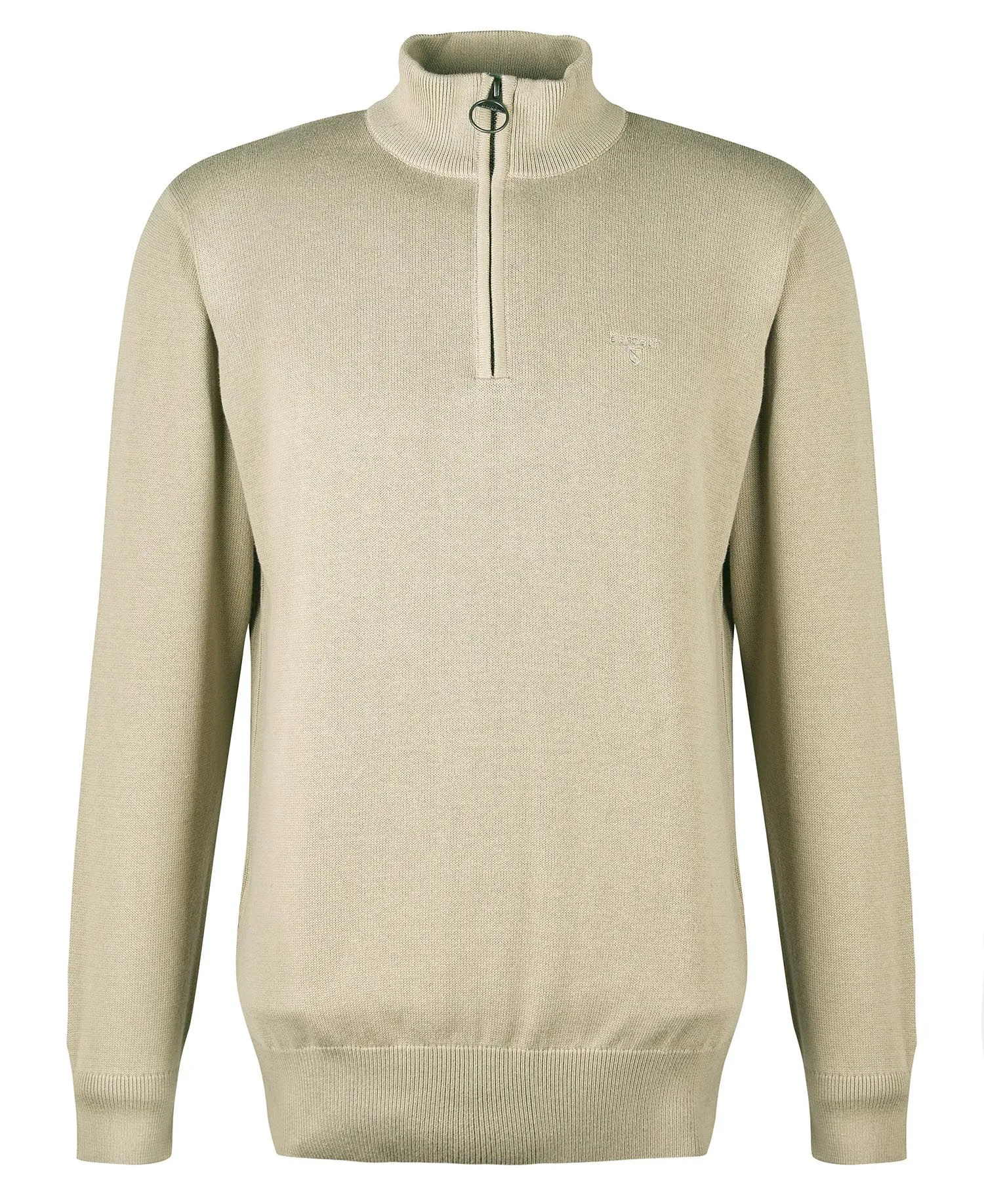 Barbour Men's Cotton Half Zip - Washed Stone