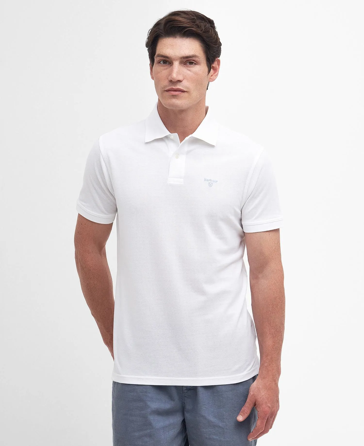 Barbour Men's Lightweight Sports Short-Sleeved Polo Shirt - Whisper White