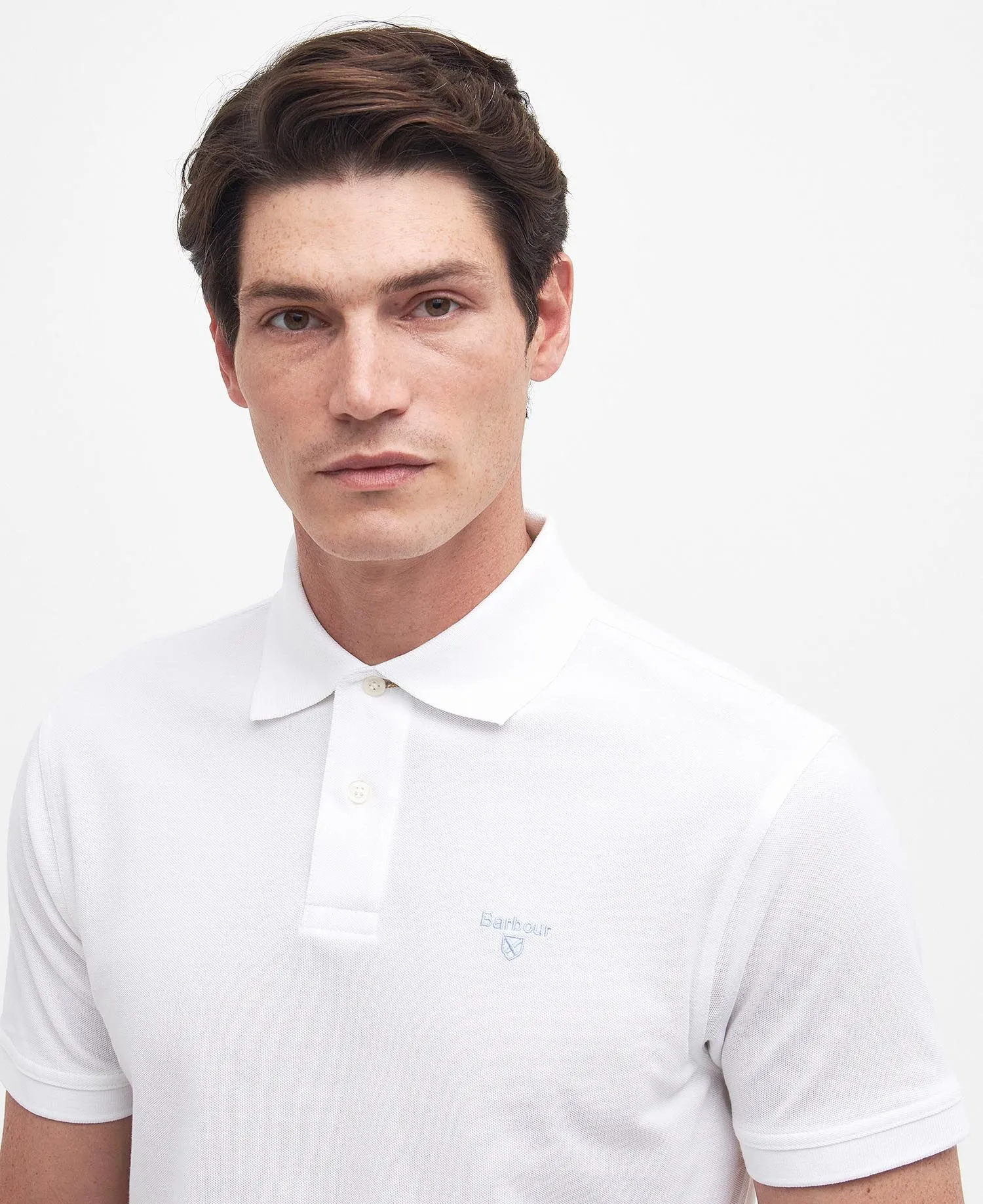 Barbour Men's Lightweight Sports Short-Sleeved Polo Shirt - Whisper White