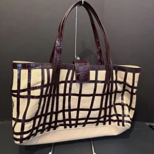 Bloomingdales Canvas Leather Cage HANDBAGS M