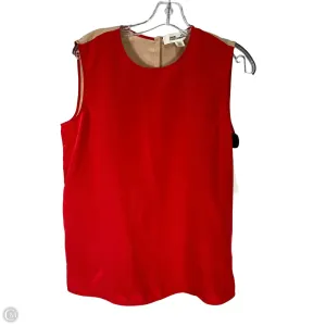 Blouse Designer By Diane Von Furstenberg In Red & Tan, Size: M