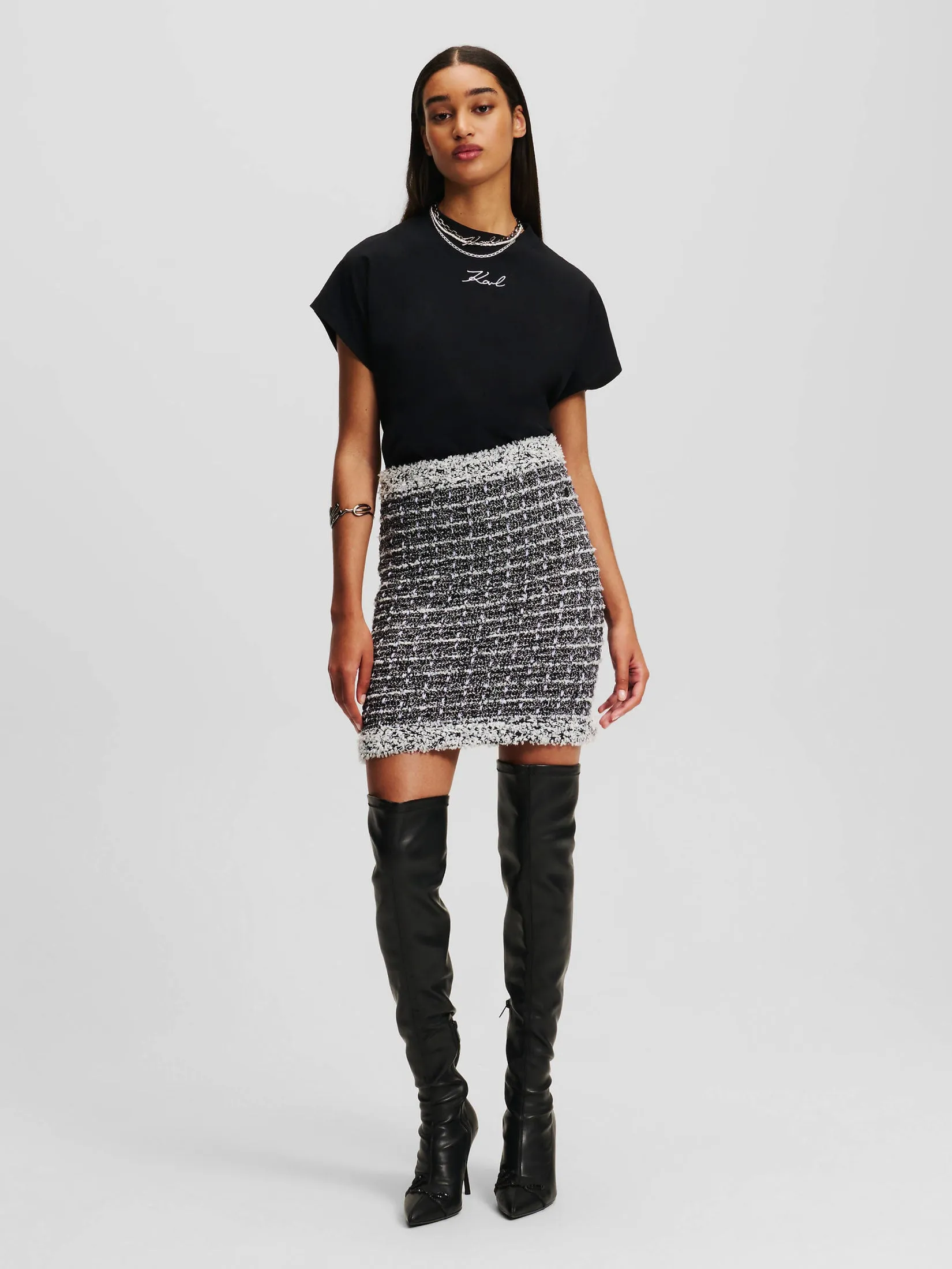 BOUCLE KNIT SKIRT