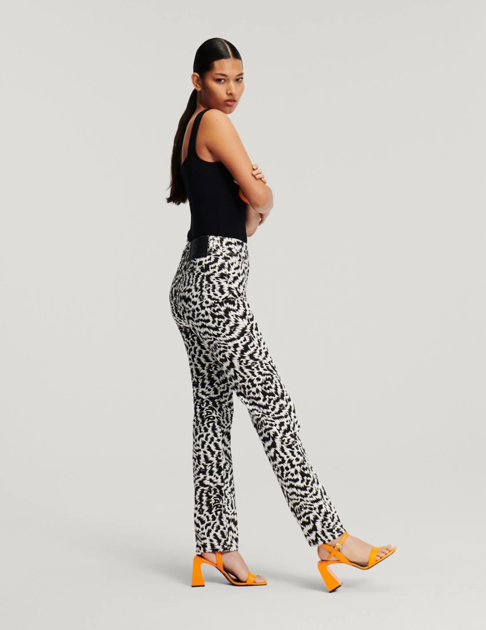 BW AOP DENIM PANTS ELEKTRIKA