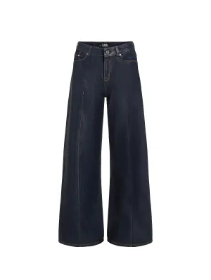 COATED WIDE LEG DENIM PANTS