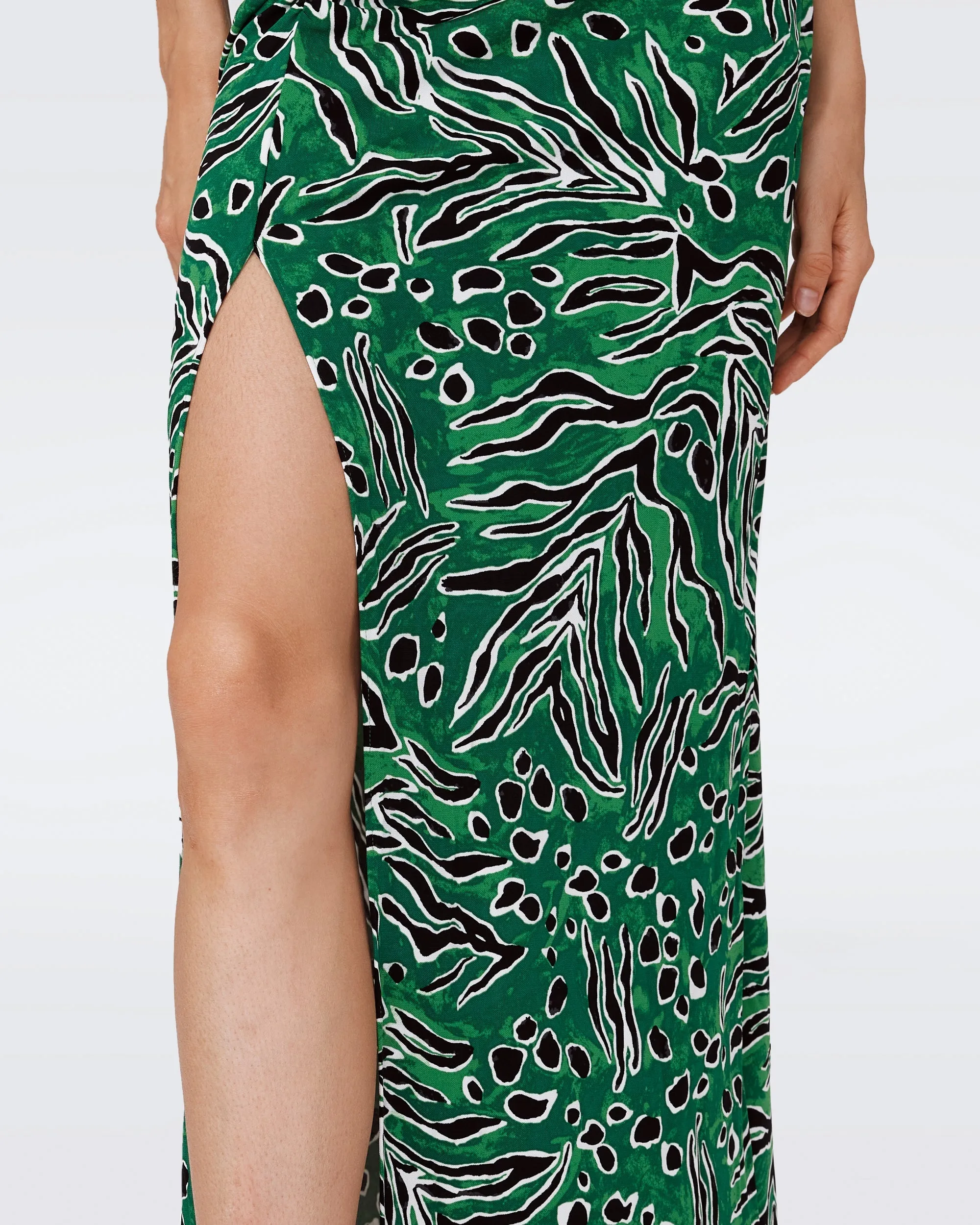 DVF GERTRUDE DRESS WATER TIGER GREEN