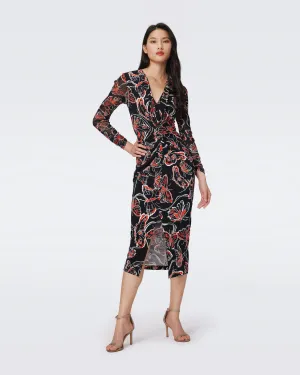 DVF HADES DRESS FLUTTERFLY MED/FLUTTERFLY