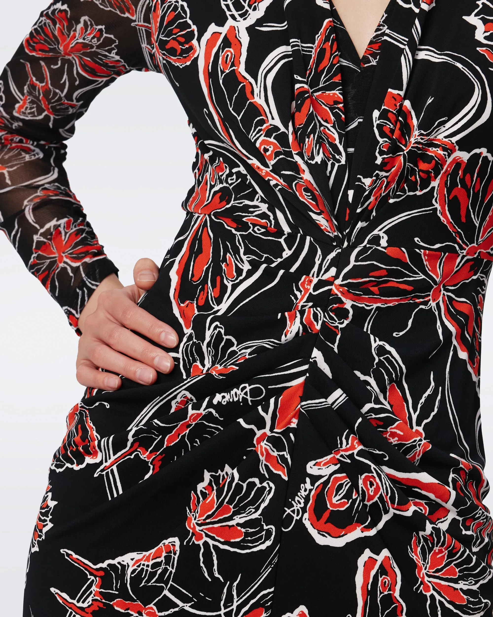 DVF HADES DRESS FLUTTERFLY MED/FLUTTERFLY