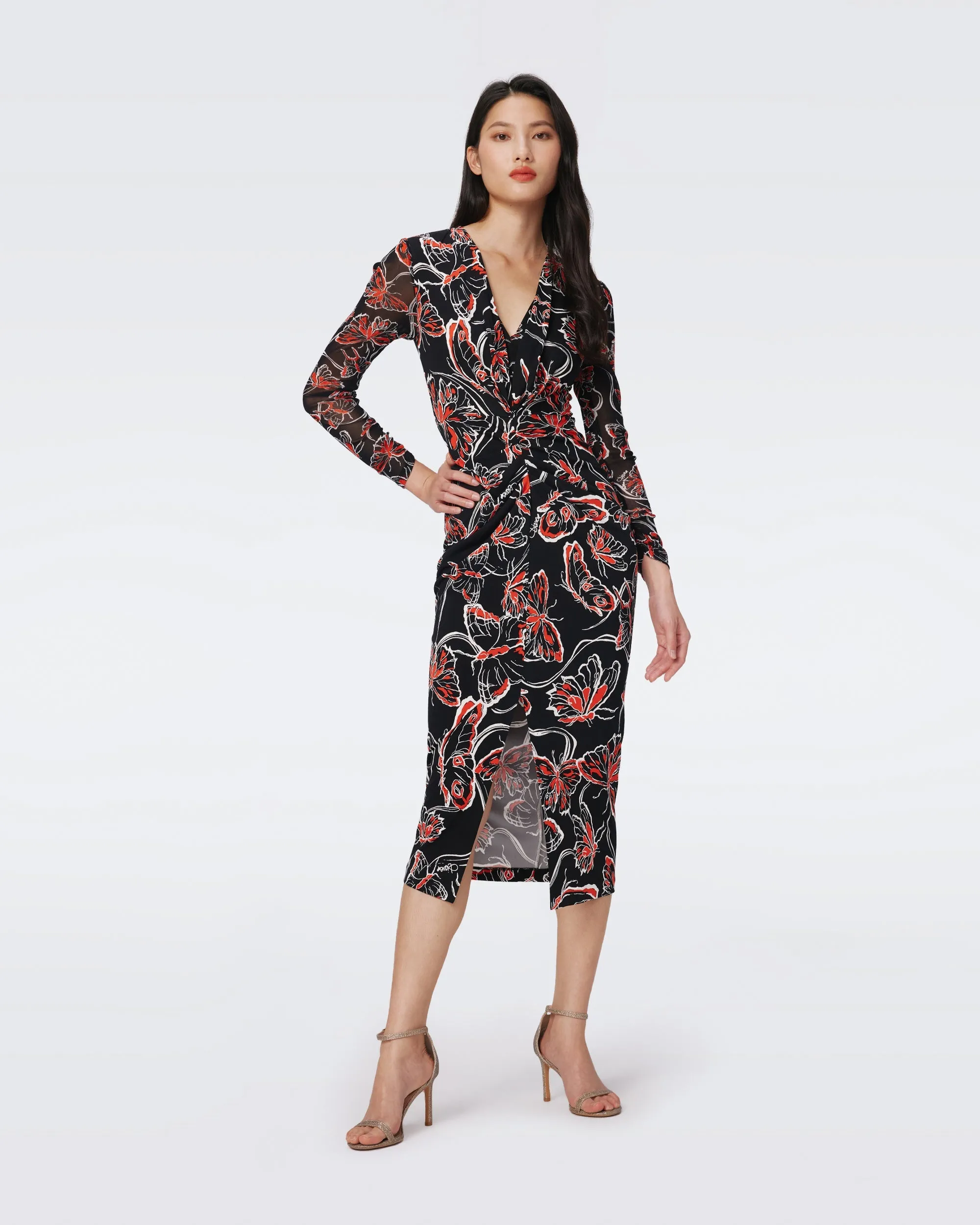 DVF HADES DRESS FLUTTERFLY MED/FLUTTERFLY