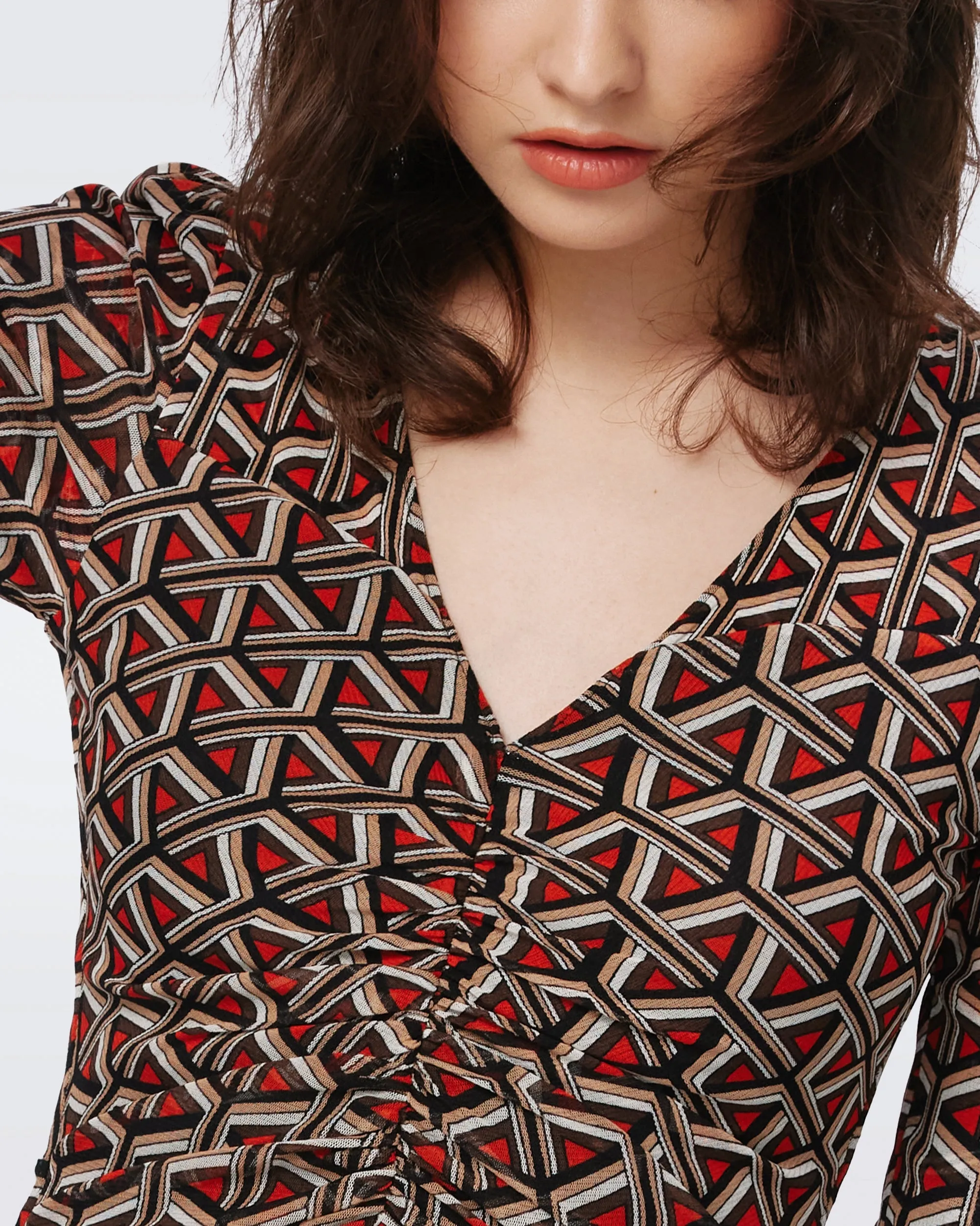 DVF IVAN REVERSIBLE DRESS FLUTTERFLY M/STADIUM GEO R SM
