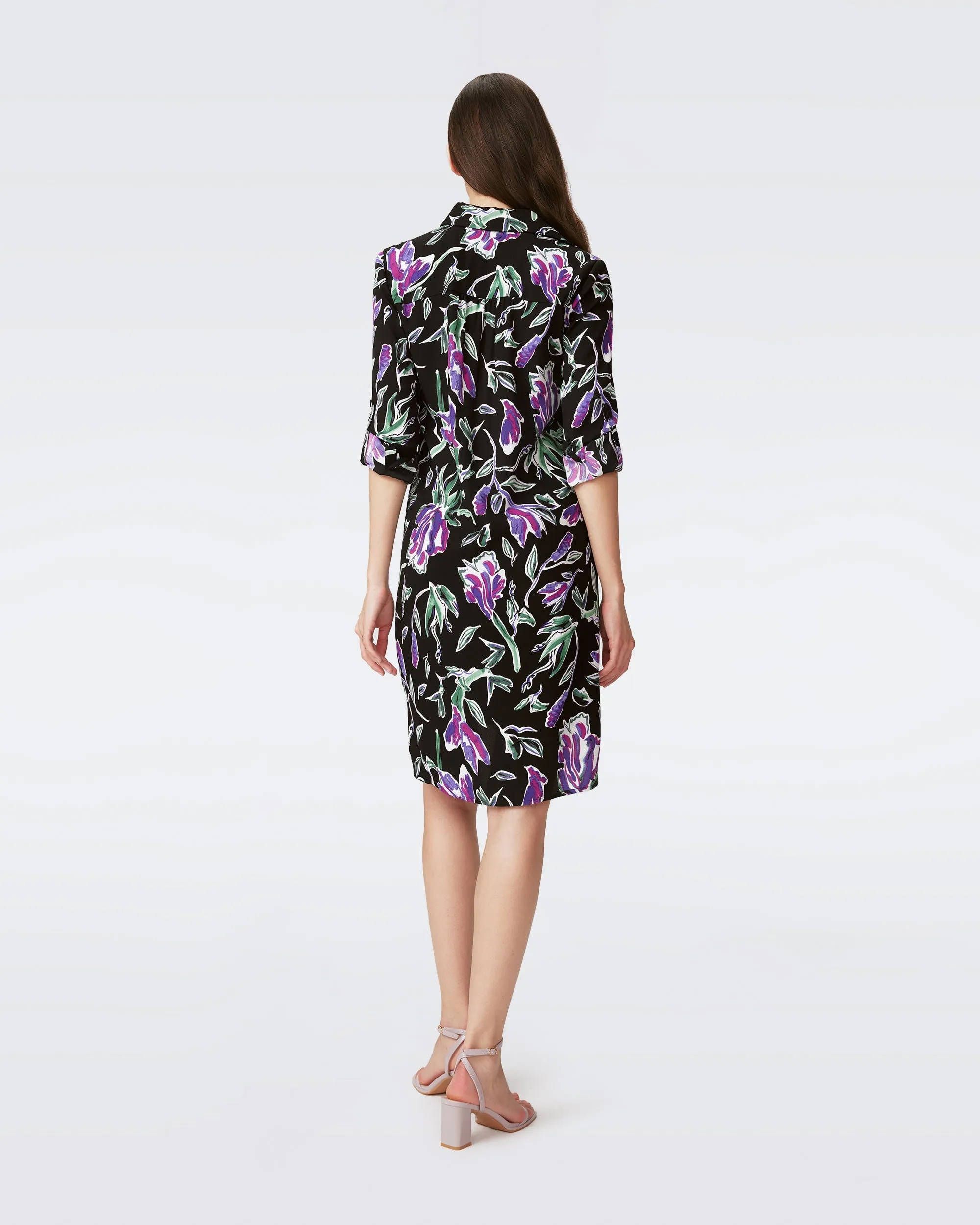 DVF PRITA DRESS TULIP FIELDS VIOLET LG