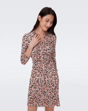 DVF SHESKA 3/4 DRESS MOSAIC NEUTRAL
