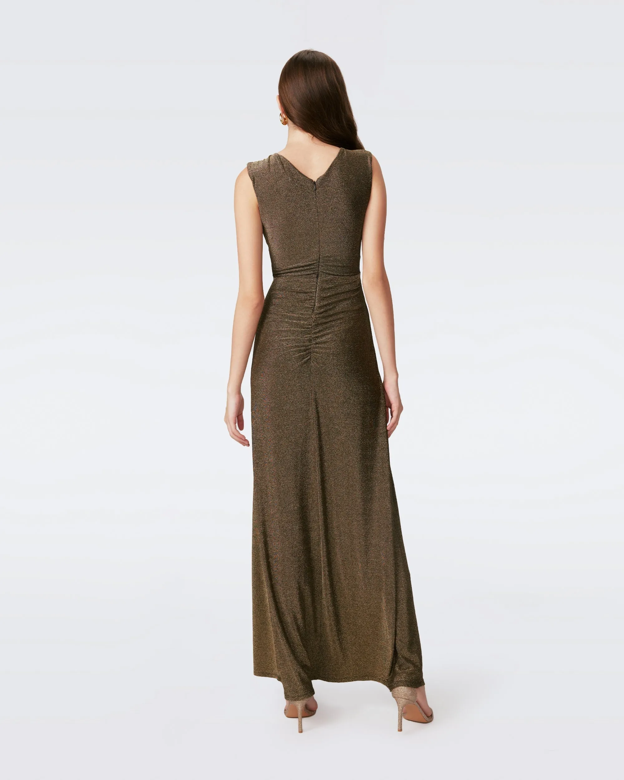 DVF TOMAS DRESS GOLDEN BROWN