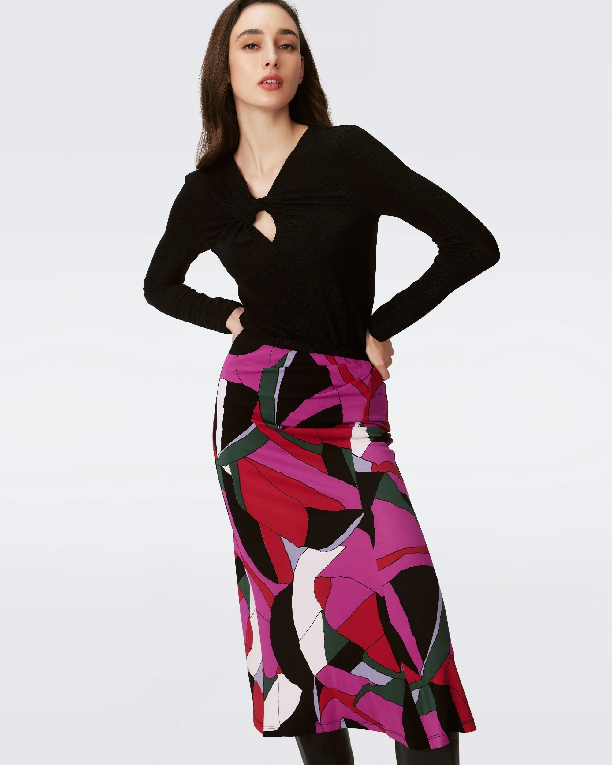 DVF WHITLEY SKIRT TENDU LG