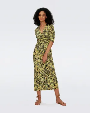 DVFALBA DRESSBAMBOO CHARTREUSE