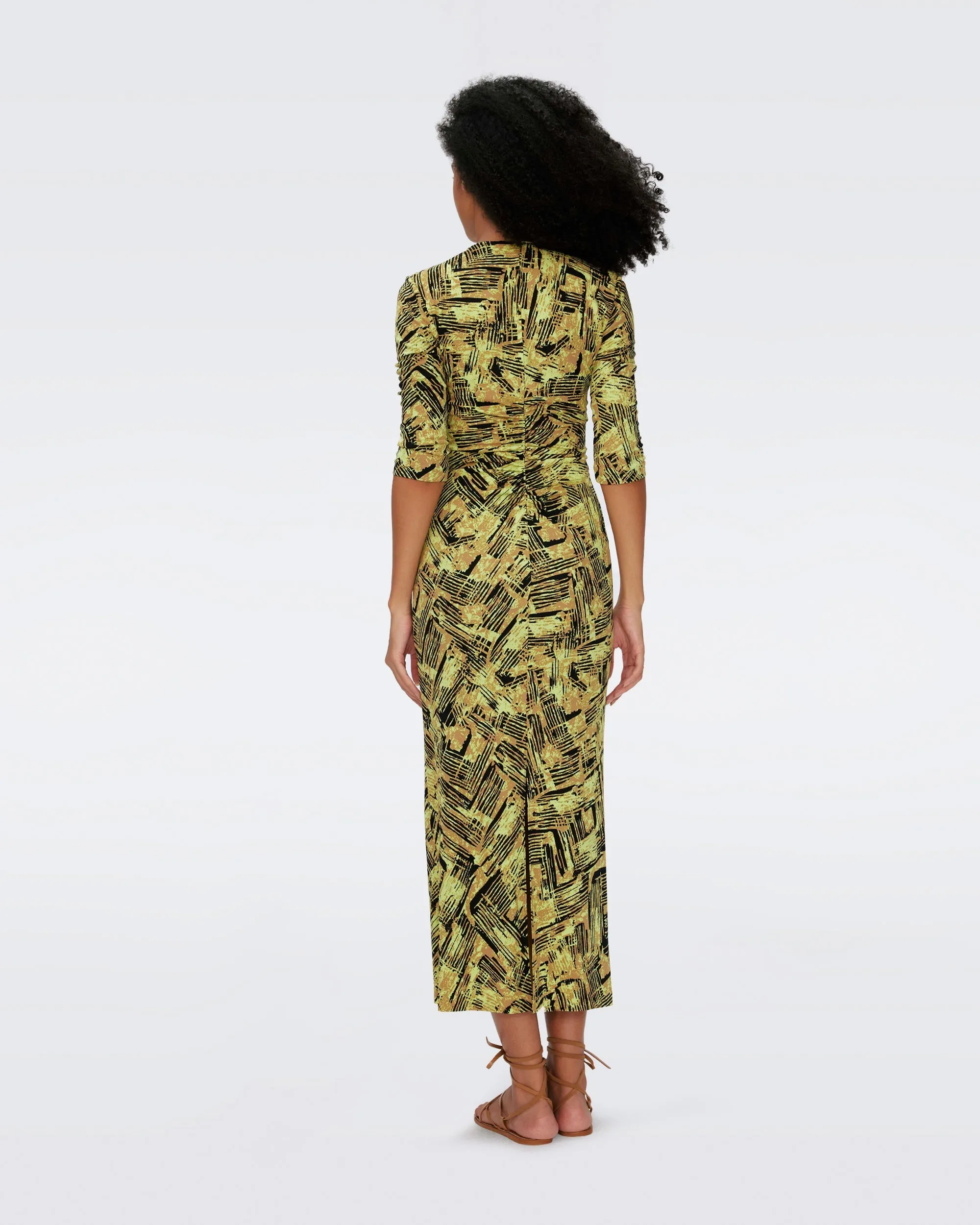 DVFALBA DRESSBAMBOO CHARTREUSE