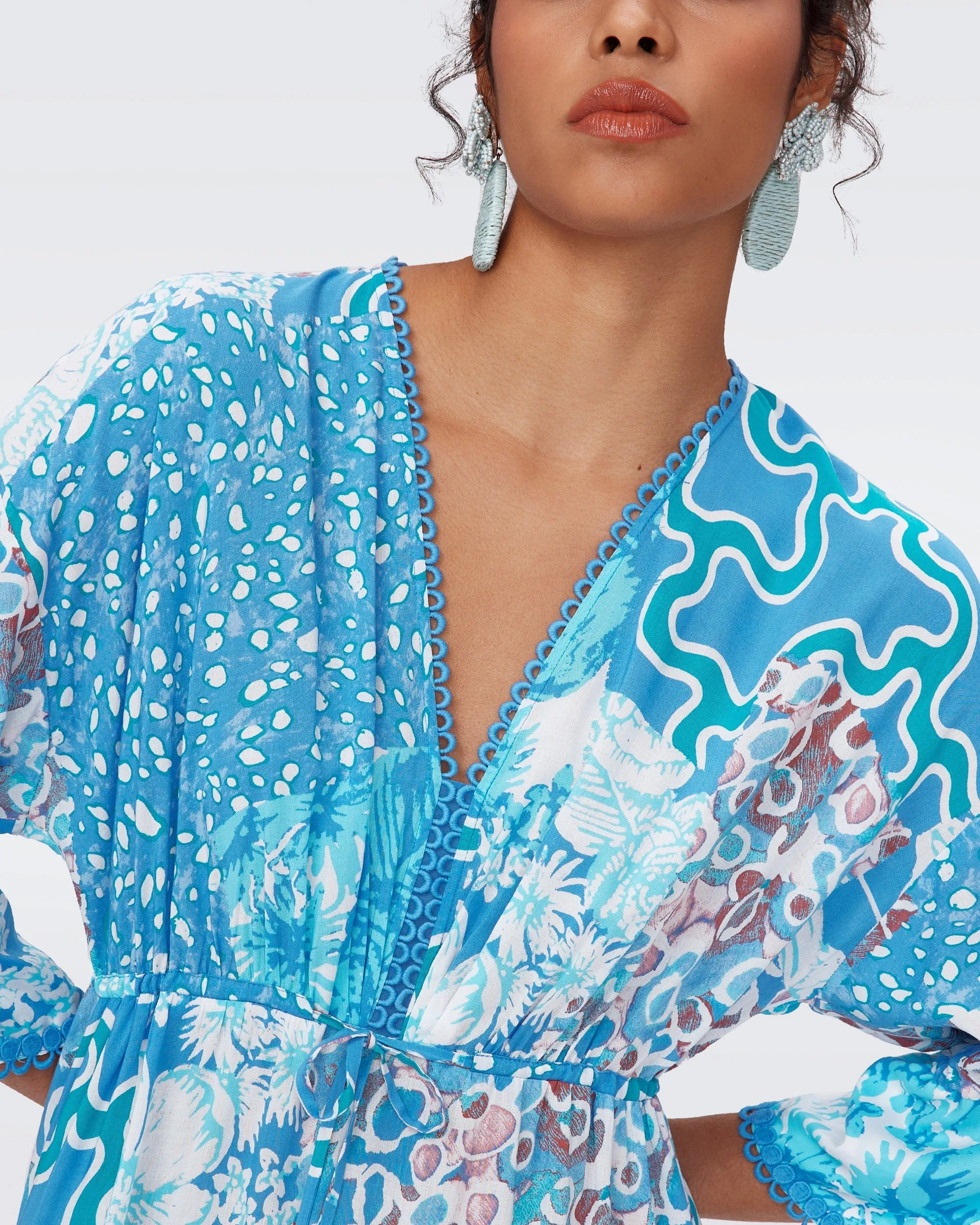 DVFBORIS DRESS SOLTICE FLAGS BLUE