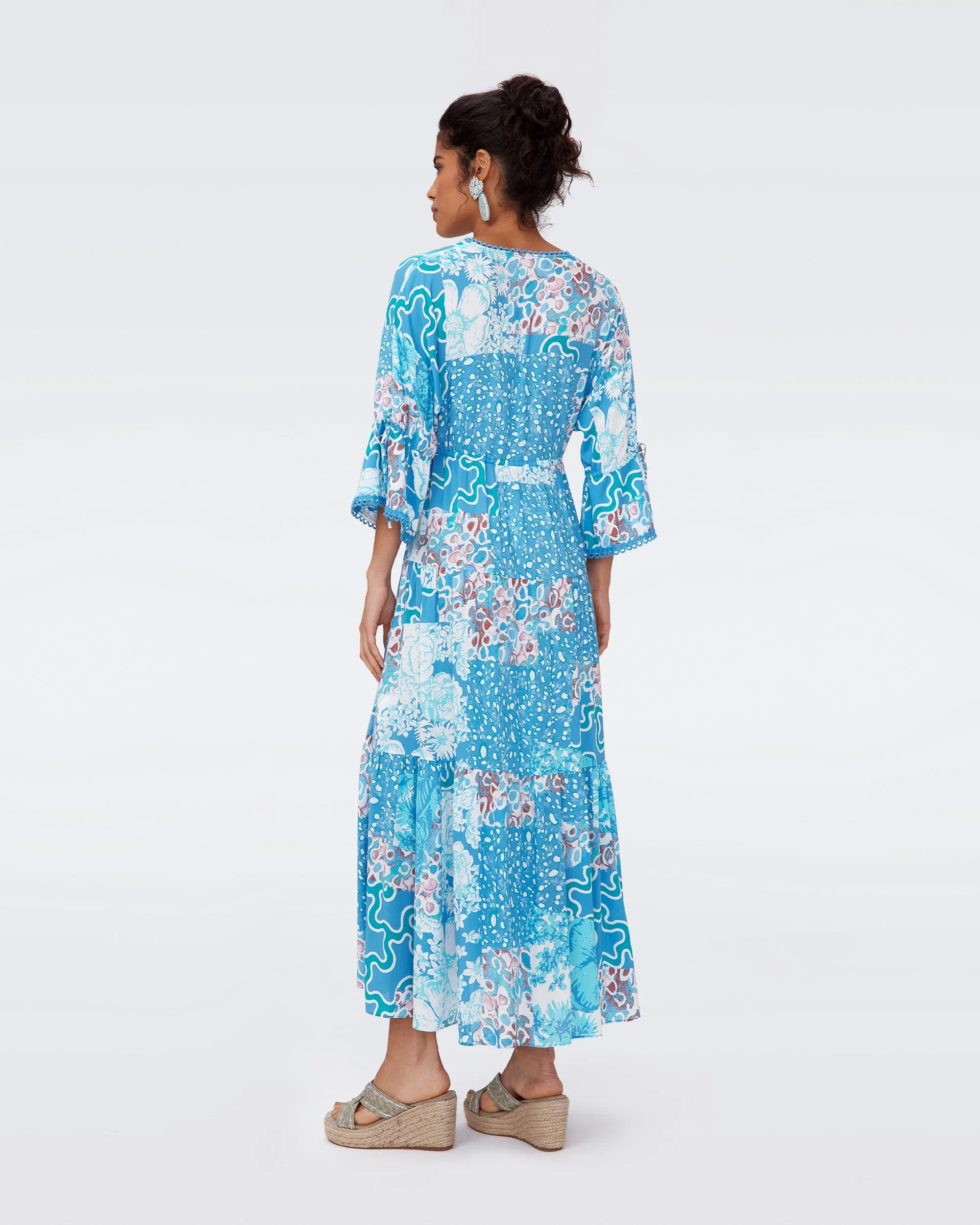 DVFBORIS DRESS SOLTICE FLAGS BLUE