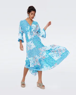 DVFBORIS DRESS SOLTICE FLAGS BLUE