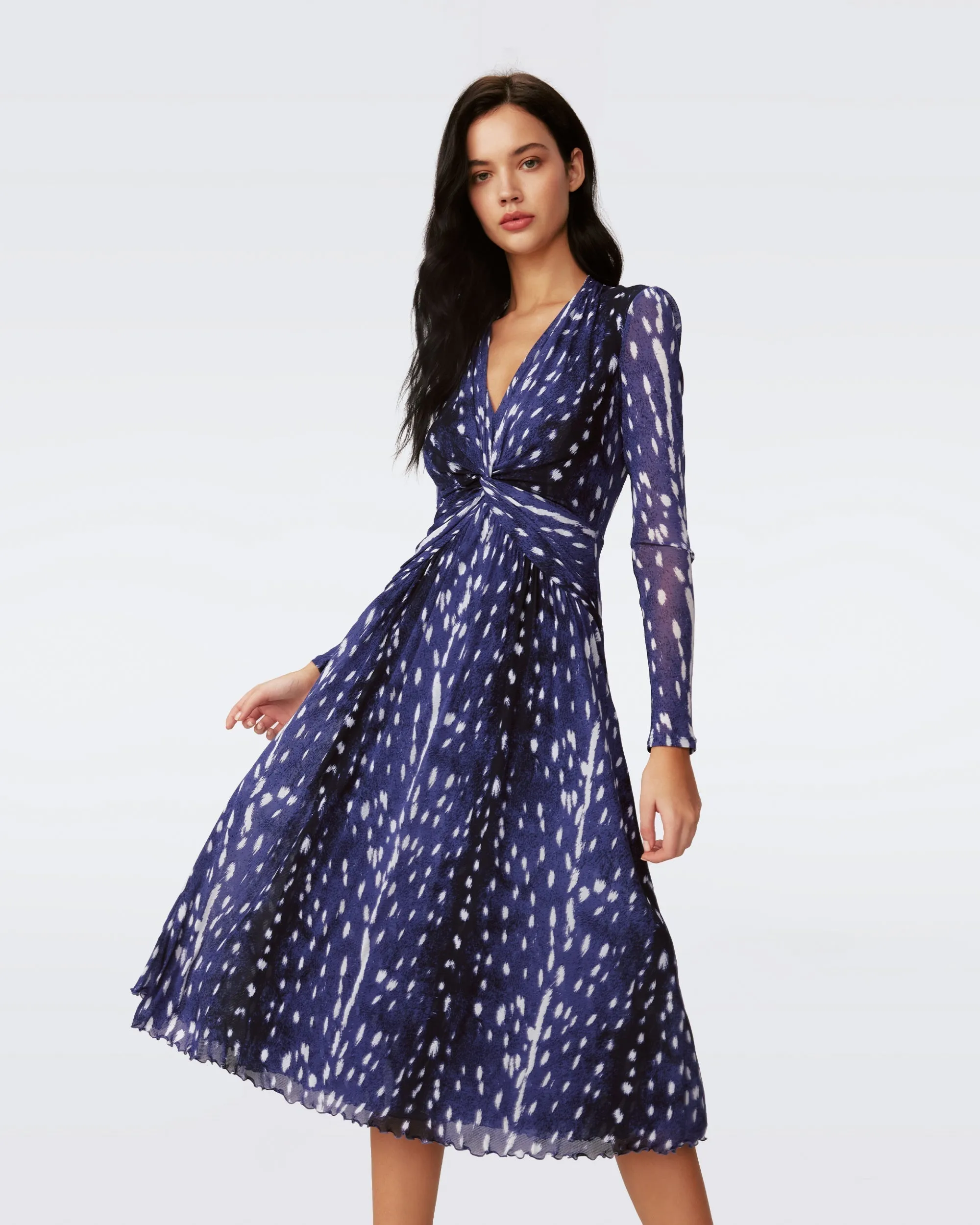 DVFBURTON DRESS FAWN PERFECT NAVY