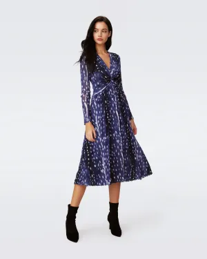 DVFBURTON DRESS FAWN PERFECT NAVY