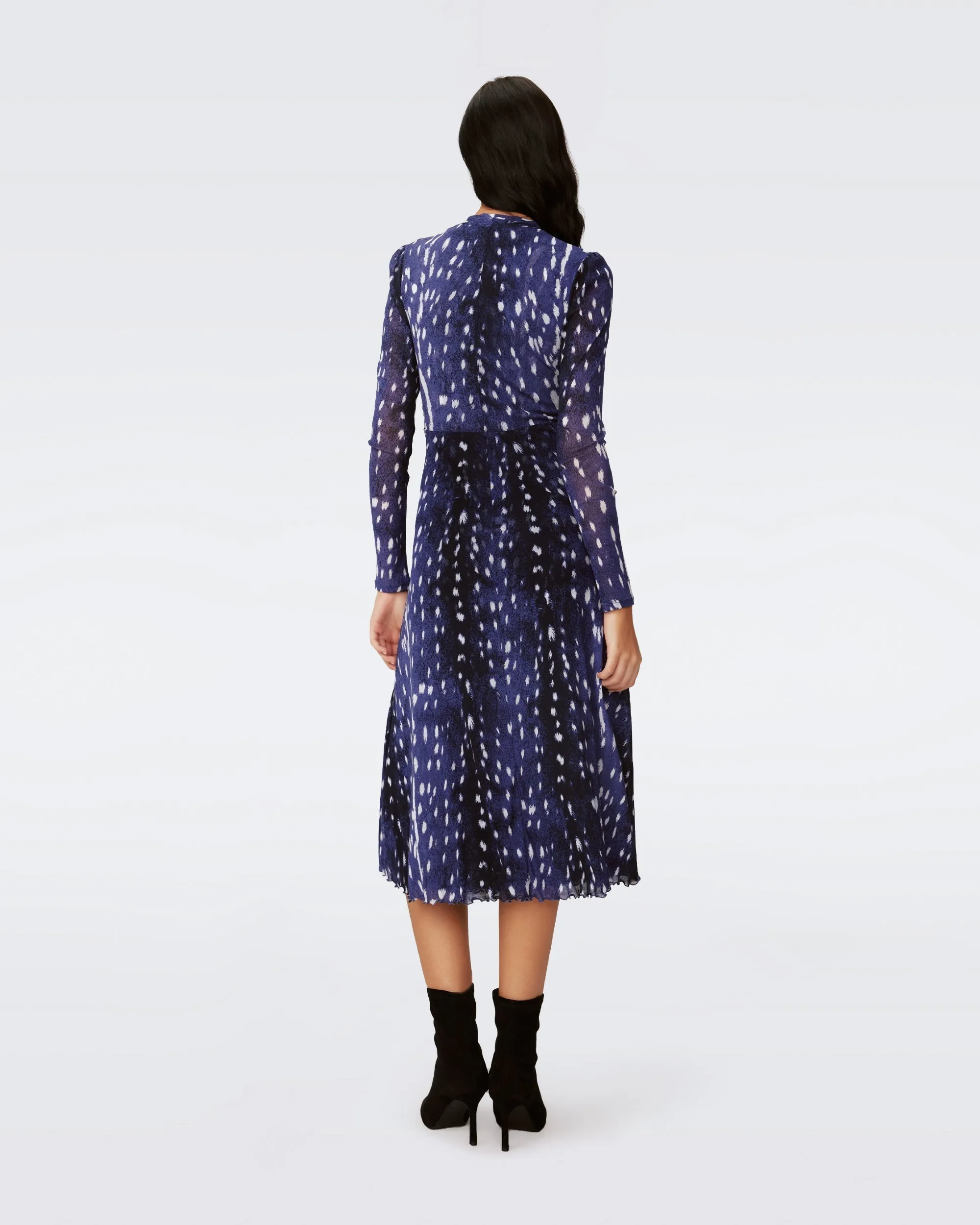 DVFBURTON DRESS FAWN PERFECT NAVY