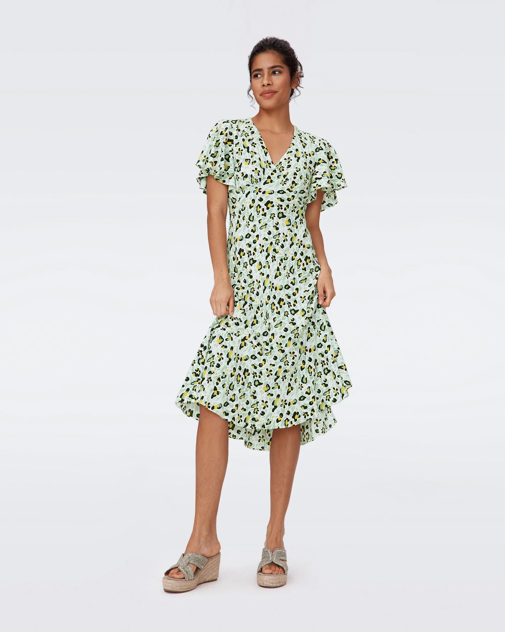 DVFCECELIA DRESS DITZY ANIMAL