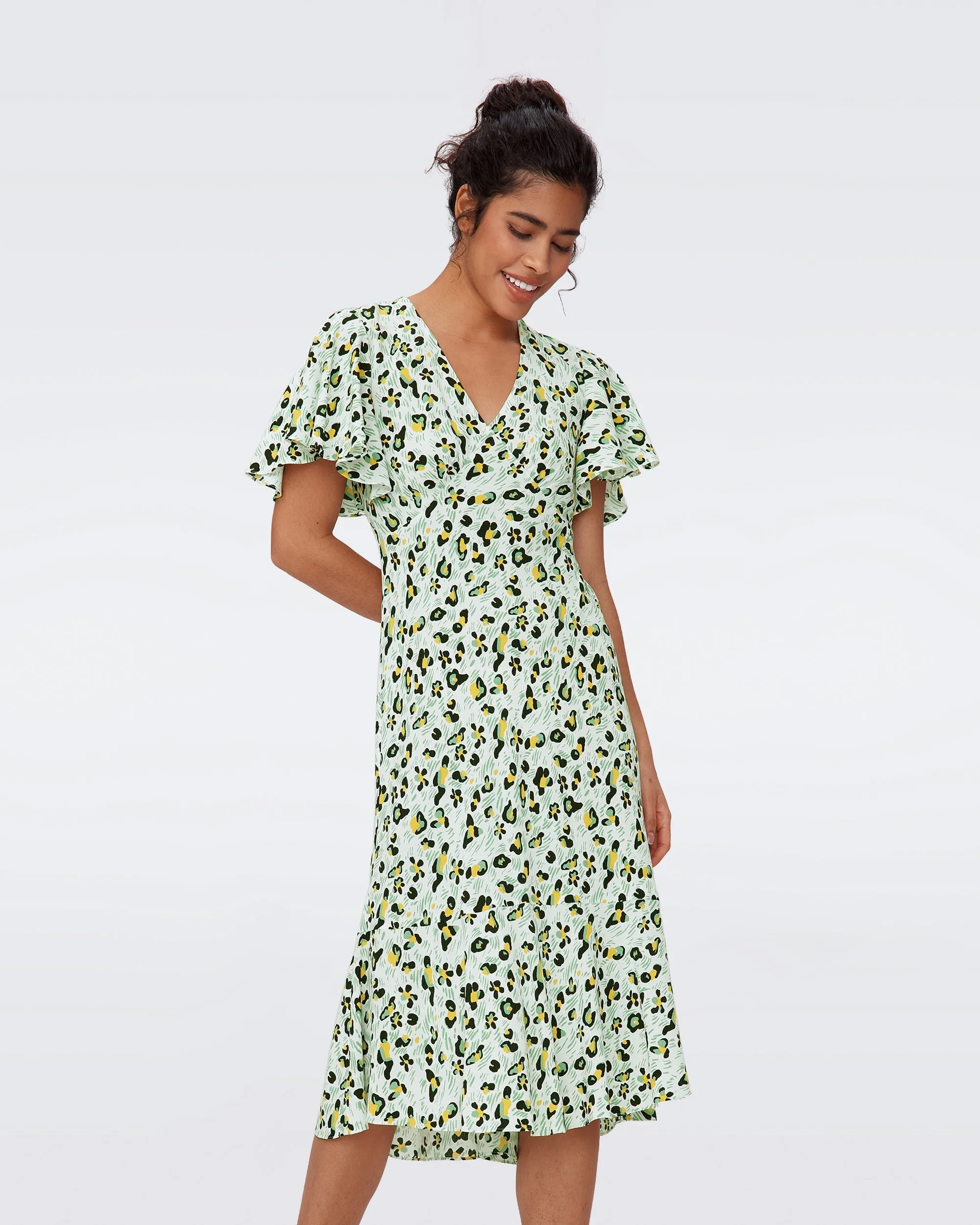 DVFCECELIA DRESS DITZY ANIMAL