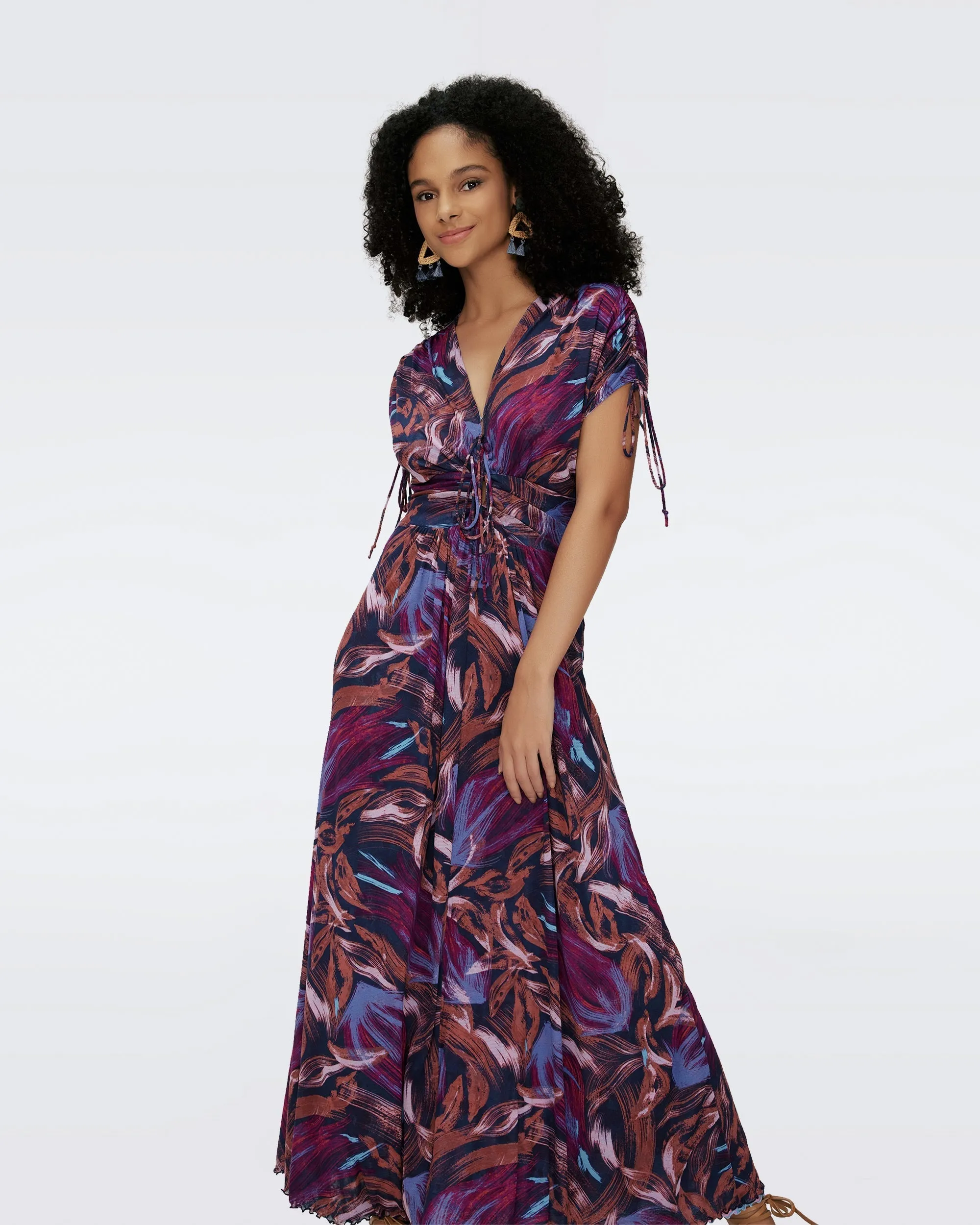 DVFCHARLOTTE REVERSIBE DRESSPOME PINE FLORAL MULT