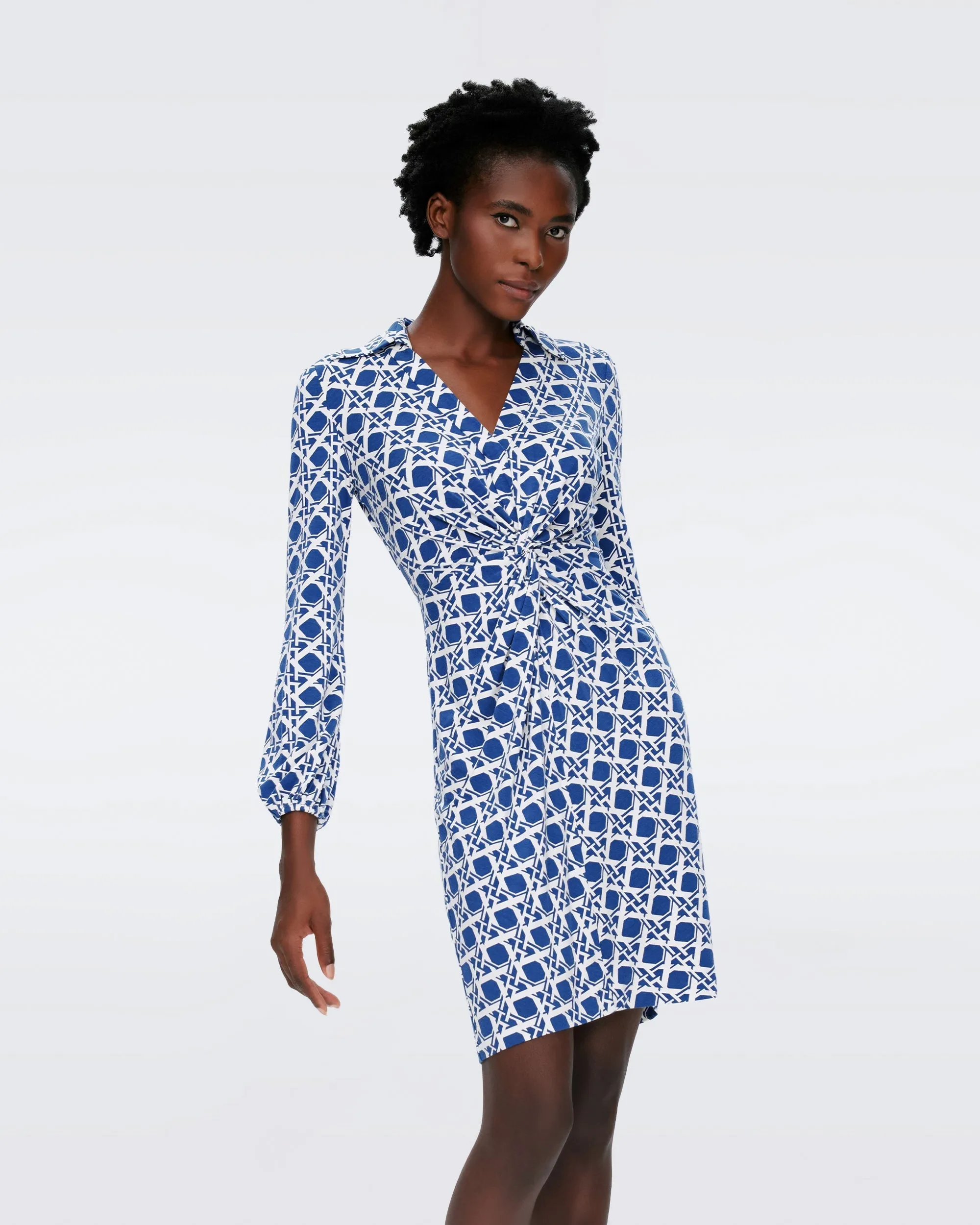 DVFCHUCK DRESS VINTAGE CANE MED MIDNIGHT BLUE