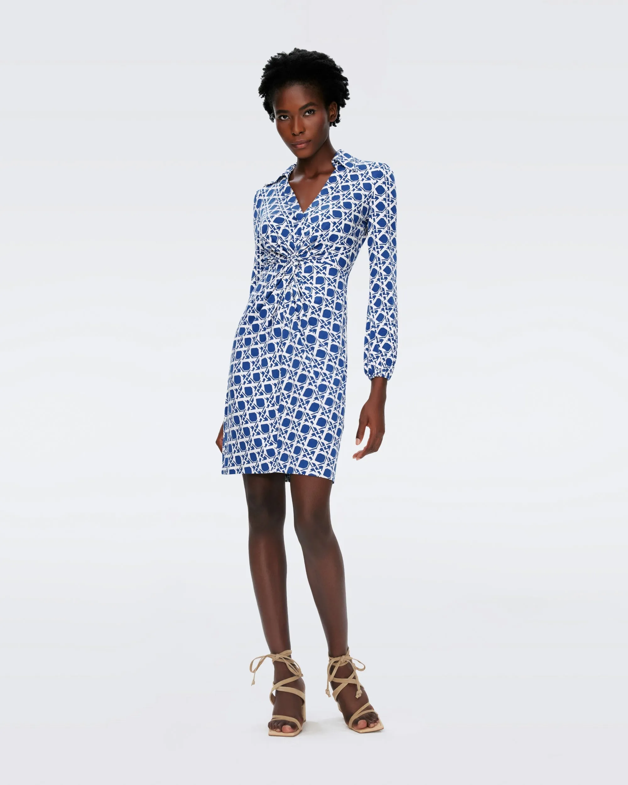 DVFCHUCK DRESS VINTAGE CANE MED MIDNIGHT BLUE