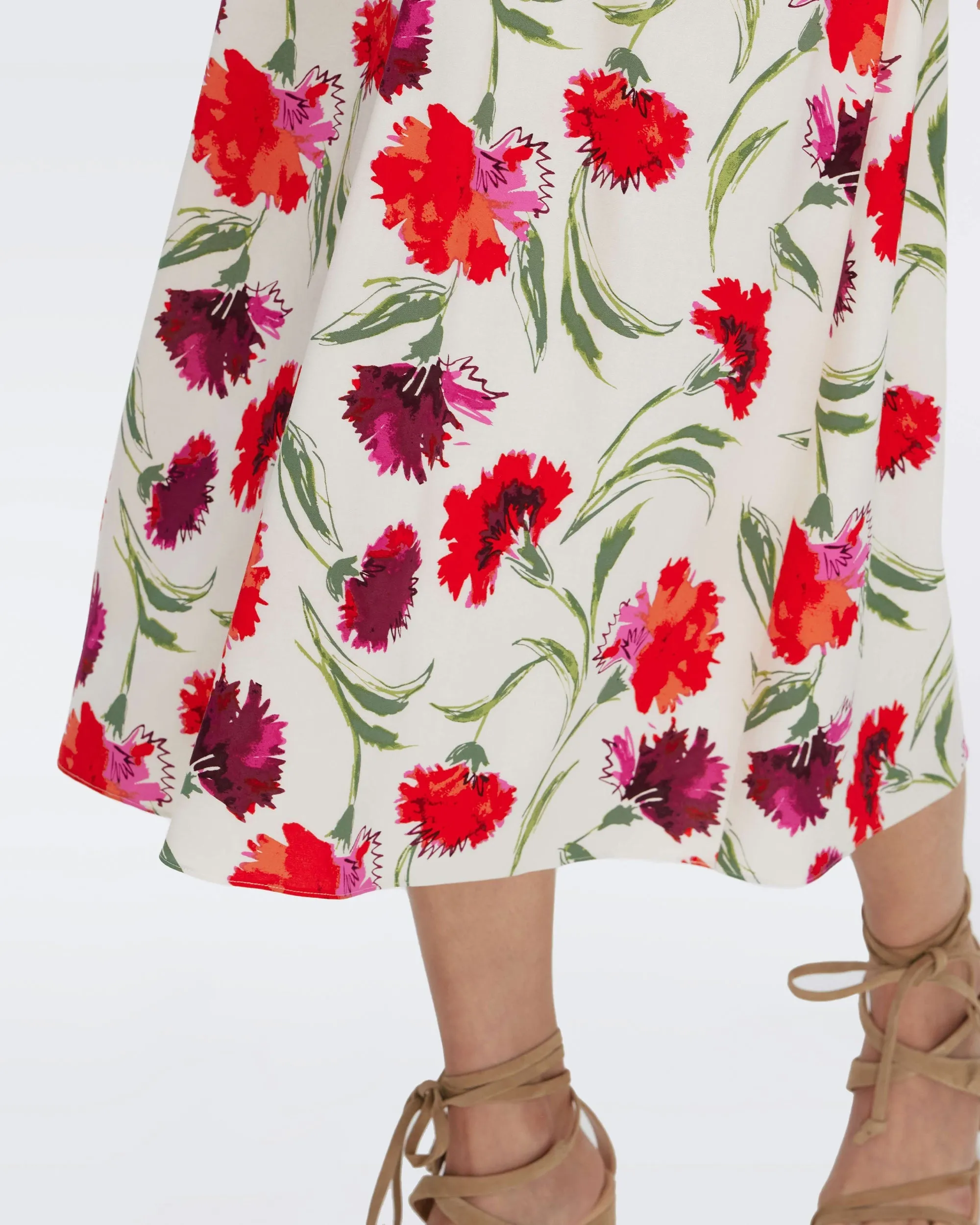 DVFCLARK DRESS DIANTHUS LARGE MED RED