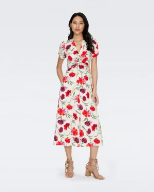 DVFCLARK DRESS DIANTHUS LARGE MED RED
