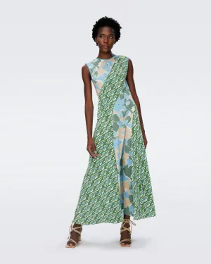 DVFCORY DRESSEARTH FLORAL MULTI CERULEAN SEEDLING