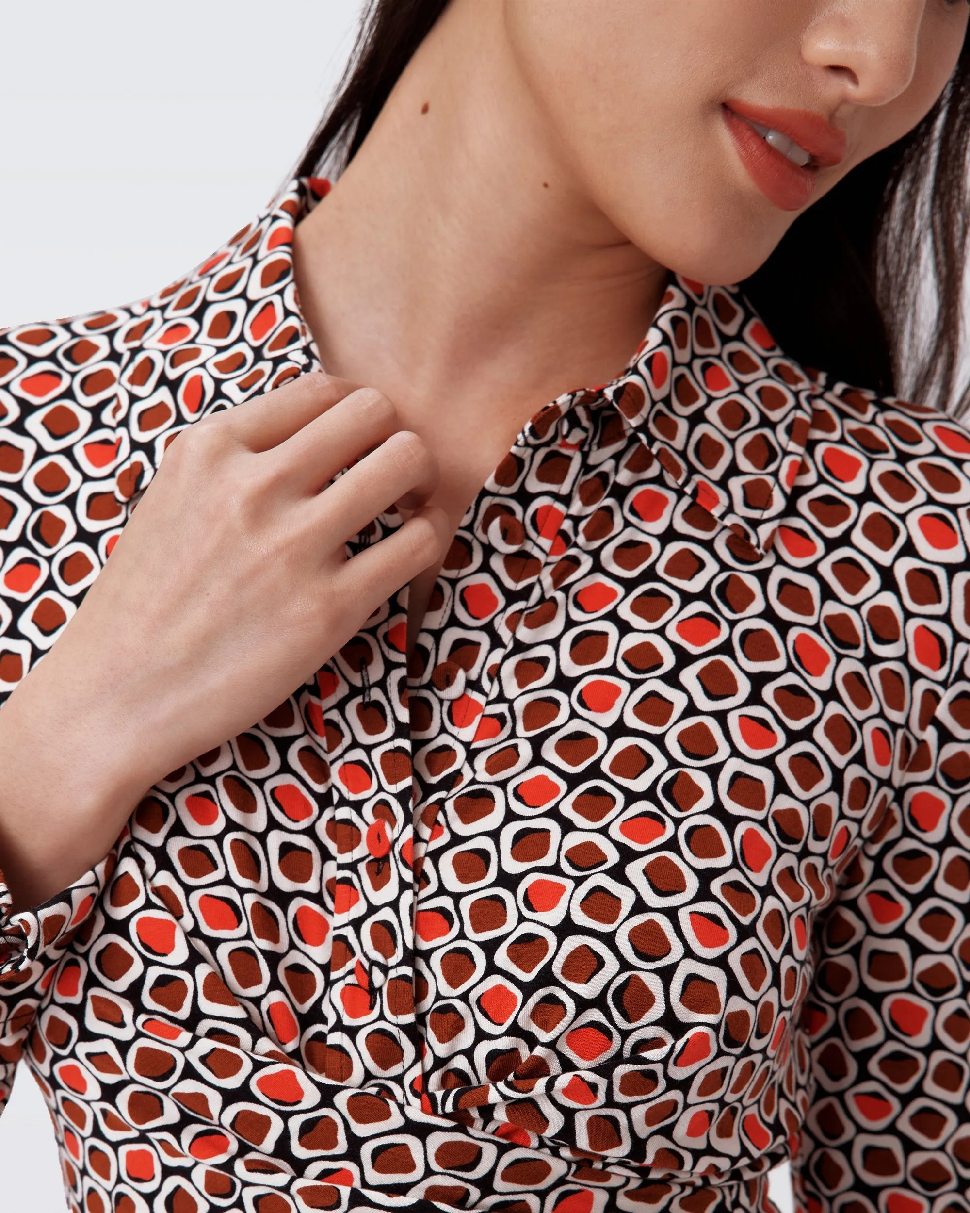 DVFDIDI DRESS PEBBLES RED