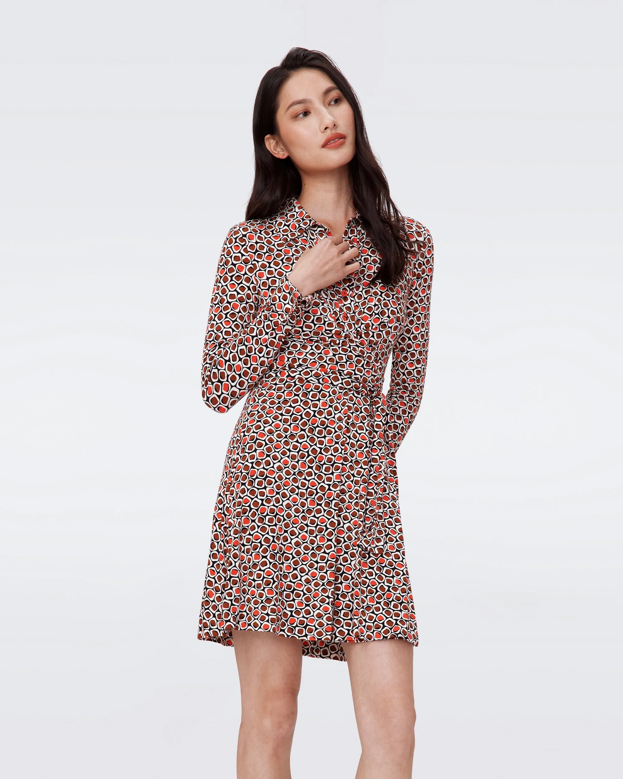 DVFDIDI DRESS PEBBLES RED