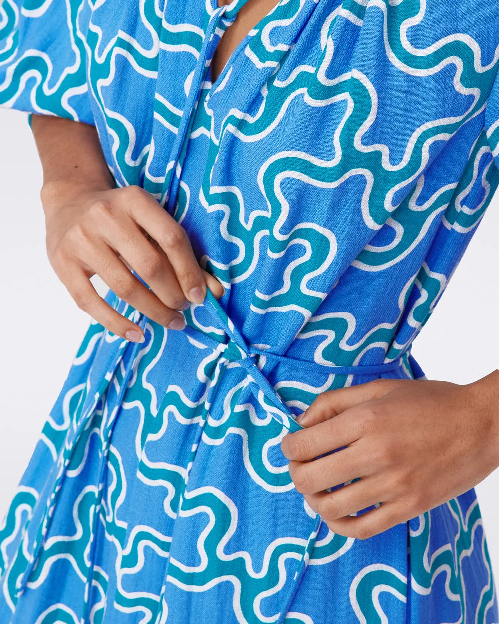 DVFDROGO DRESS CLOUD PATCH BLUE