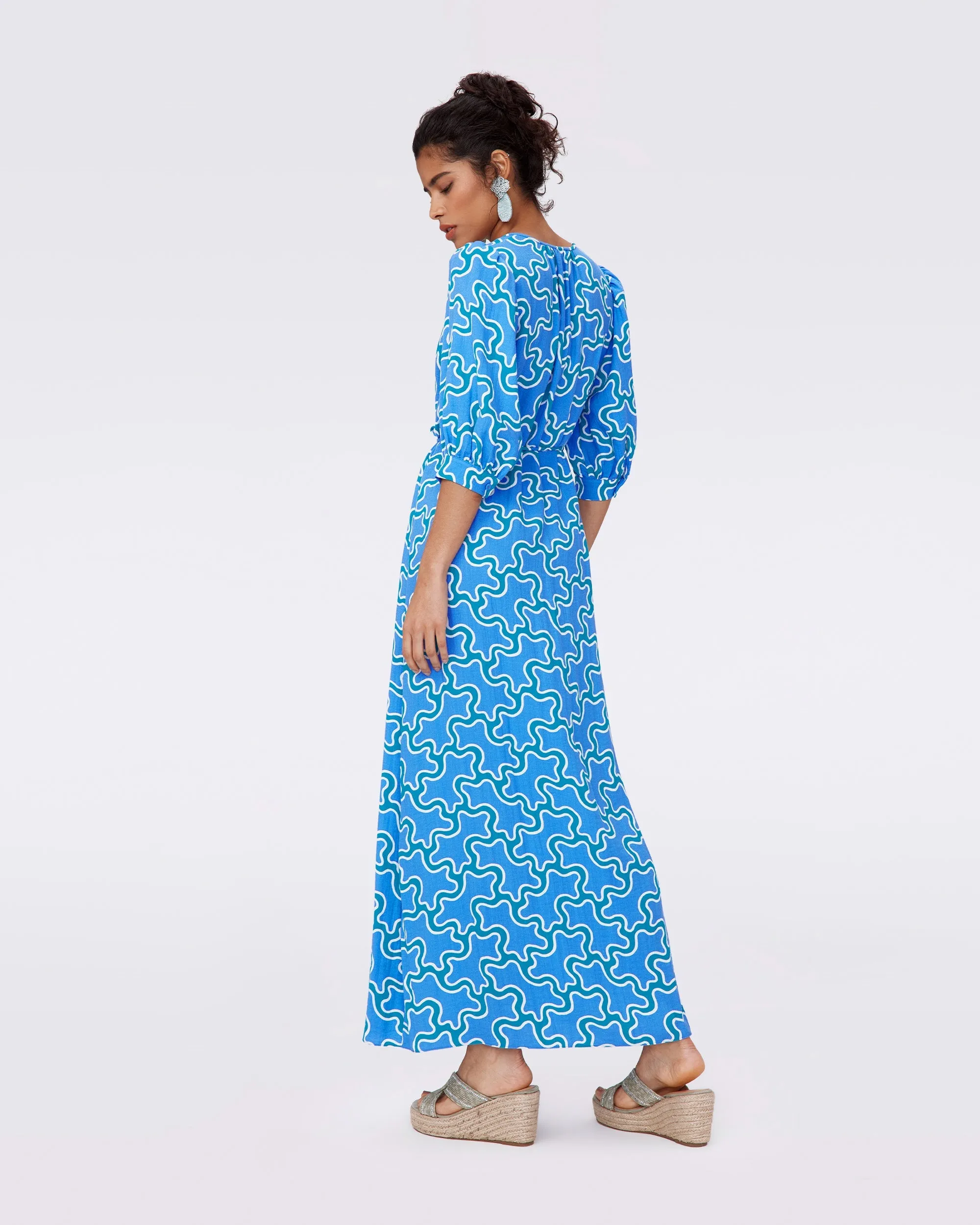 DVFDROGO DRESS CLOUD PATCH BLUE