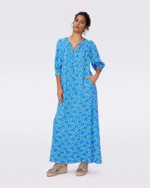 DVFDROGO DRESS CLOUD PATCH BLUE