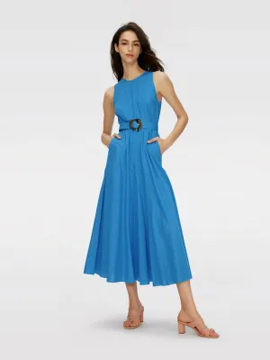 DVFELLIOT MIDI DRESS CERULEAN BLUE