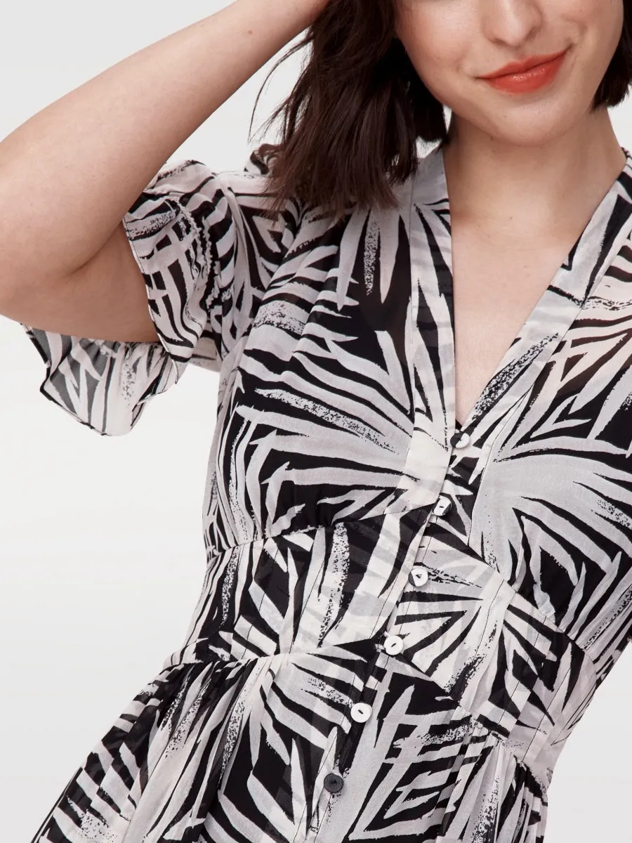 DVFERICA LONG DRESS SEA HOLLY BLACK
