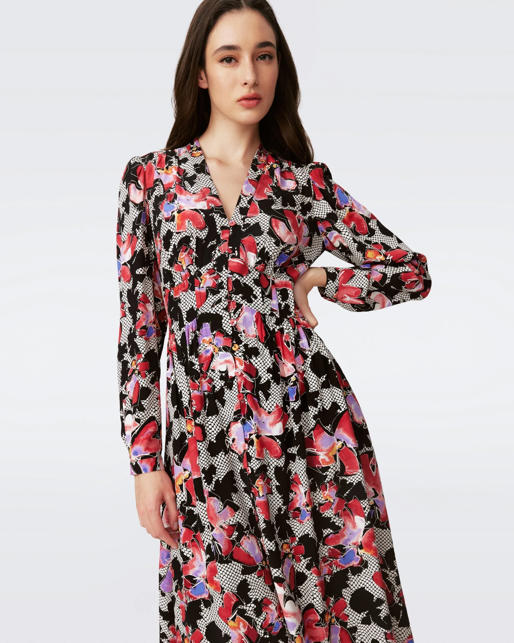 DVFERICA L/S DRESSODETTE FLORAL