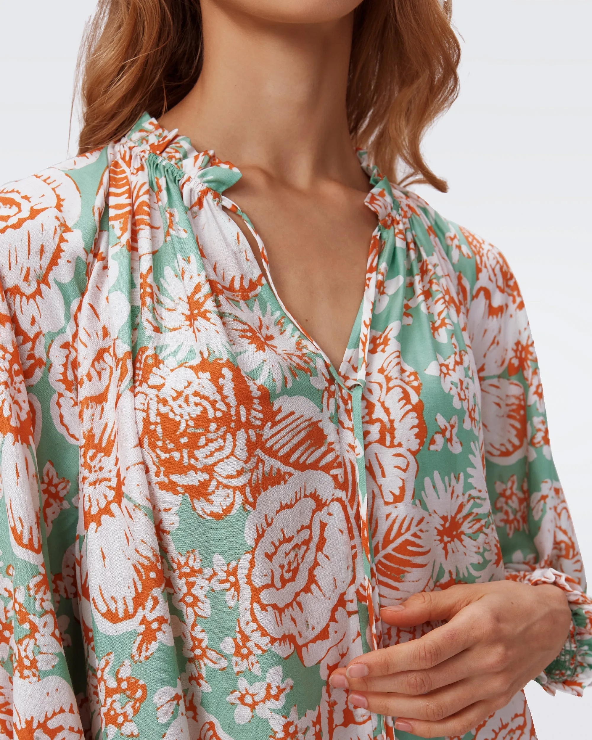 DVFFORTINA DRESSJUNE BLOOM JADE