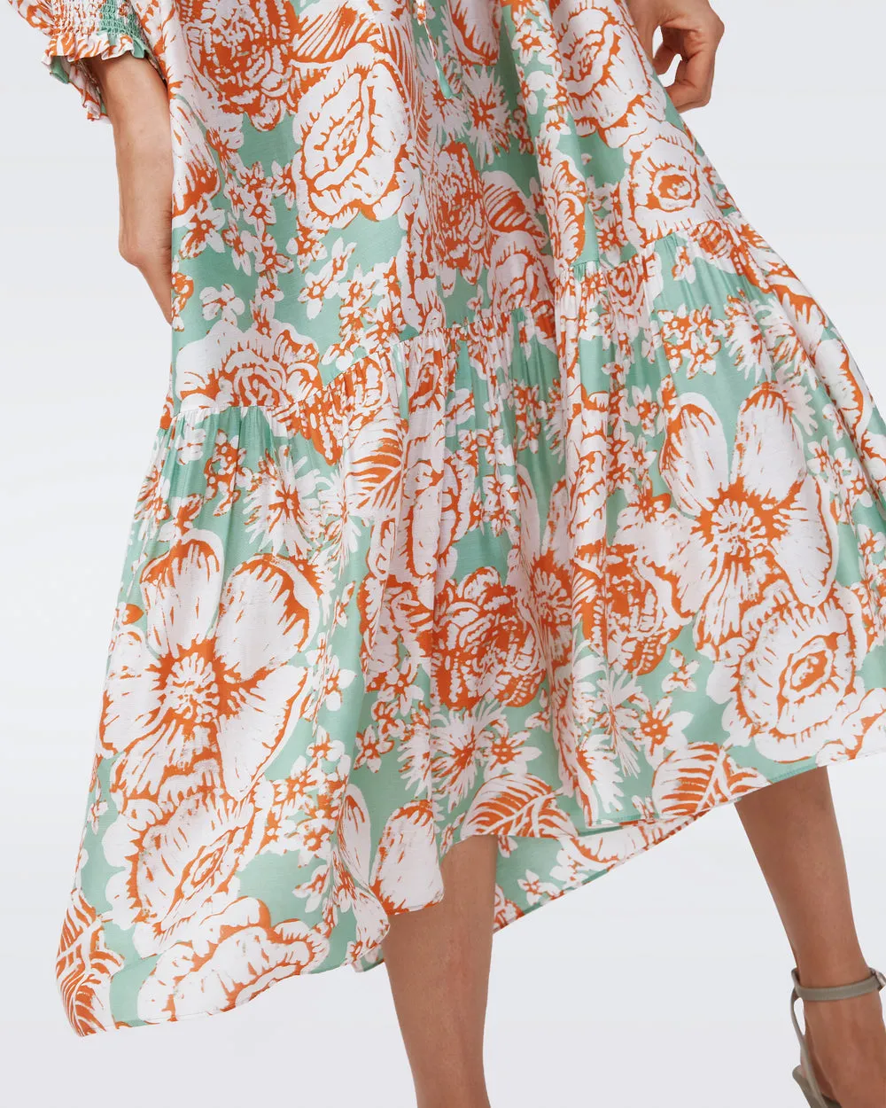 DVFFORTINA DRESSJUNE BLOOM JADE