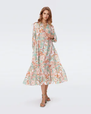 DVFFORTINA DRESSJUNE BLOOM JADE