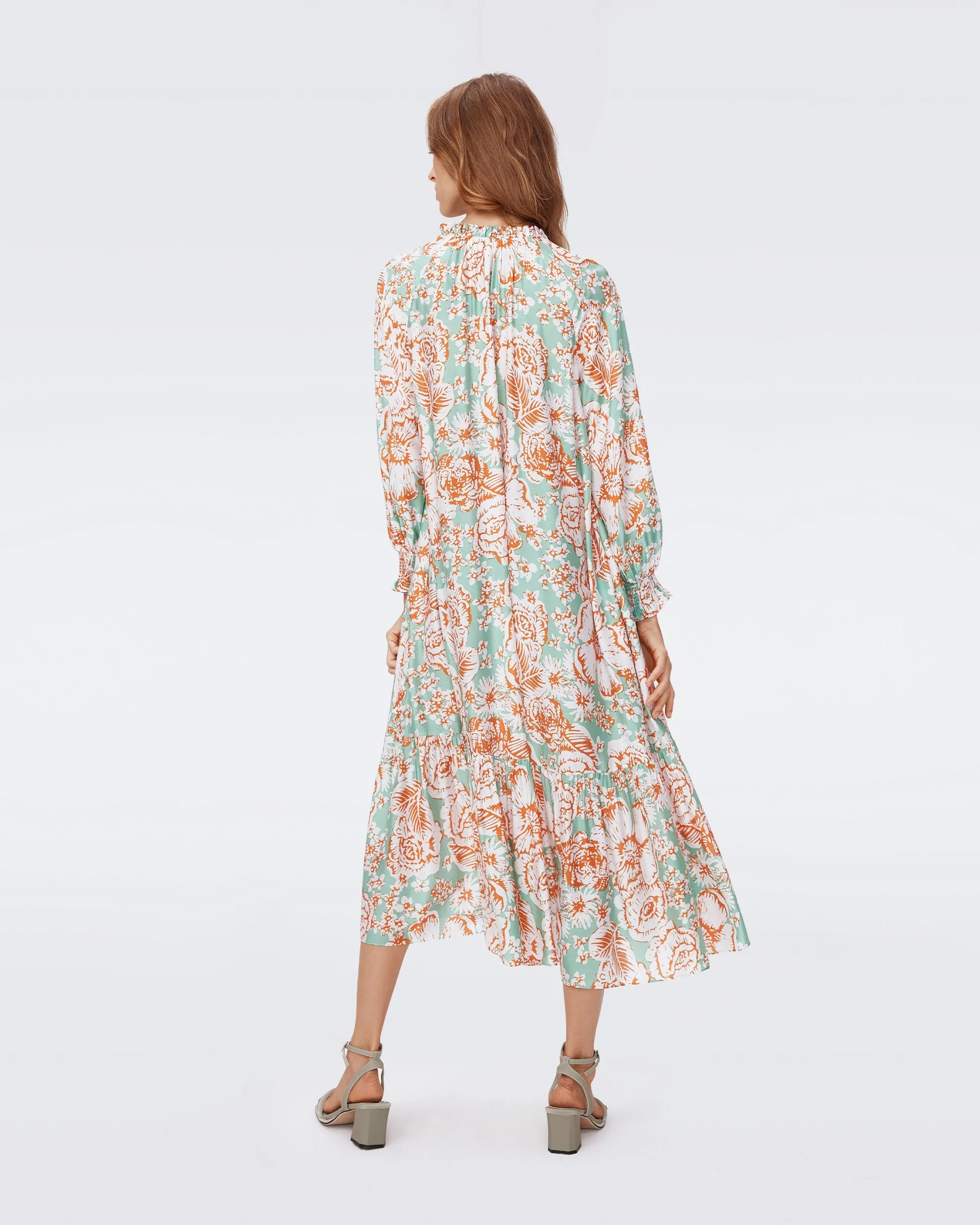 DVFFORTINA DRESSJUNE BLOOM JADE