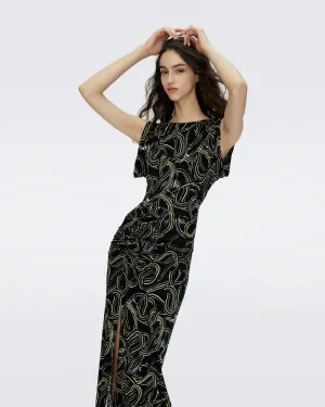 DVFGERTRUDE DRESS RIBBON SNAKE