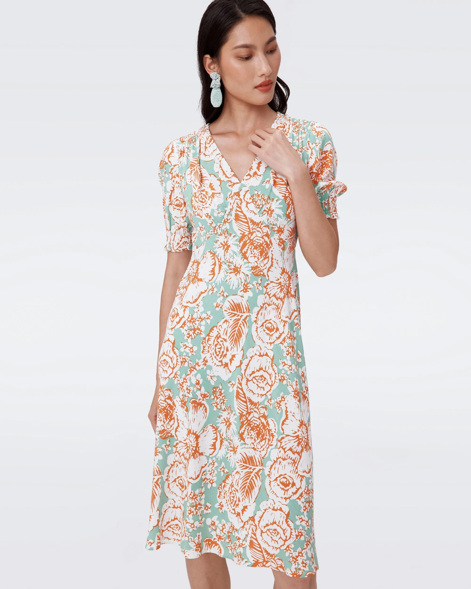 DVFJEMMA DRESS JUNE BLOOM JADE